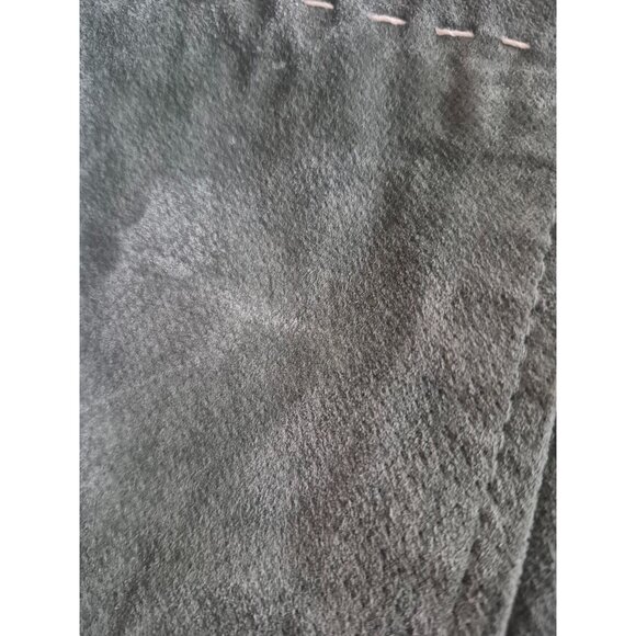 D&Co. Womens Leather Jacket Large Green Button Up - Picture 6 of 6